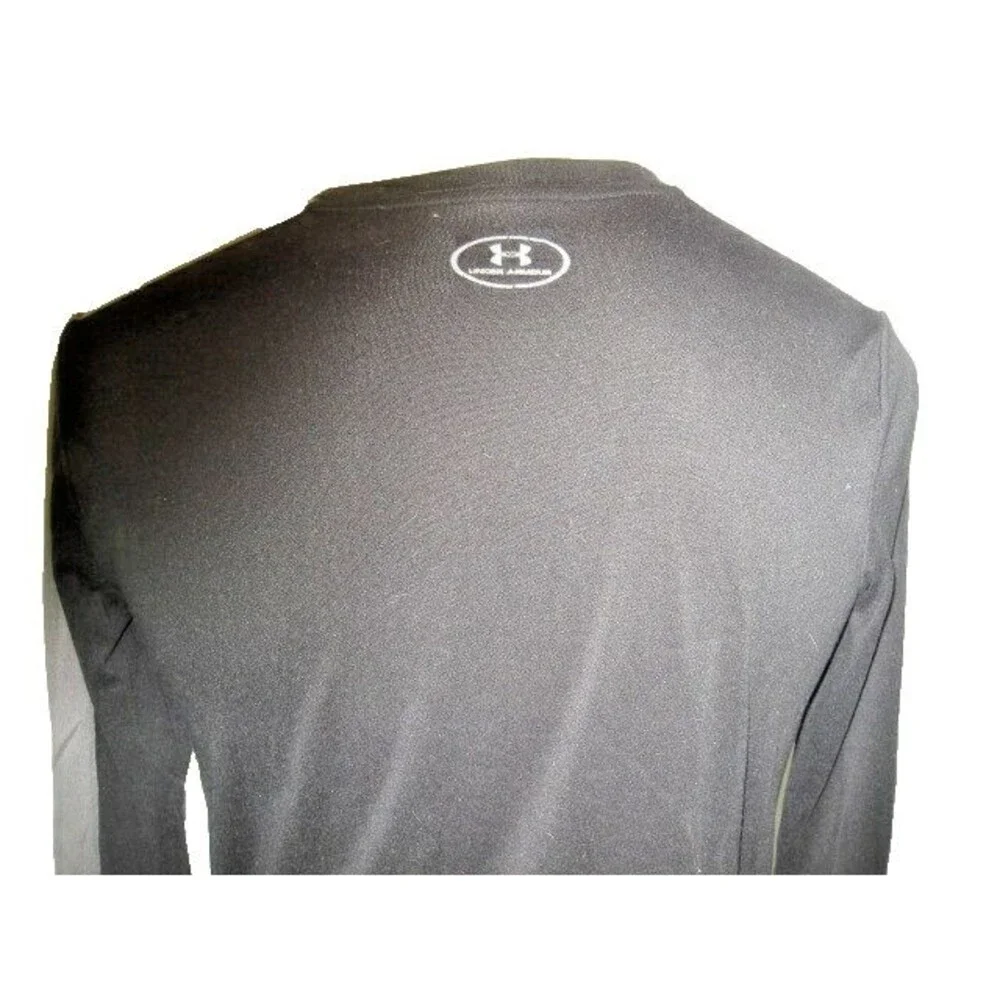 Youth UnderArmour Black Poly Loose Fit Cold Gear LS Base Layer Shirt sz YL